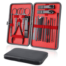 Maniküre Pediküre Set 18-teilig Nagelknipser Edelstahl PU Ledertasche