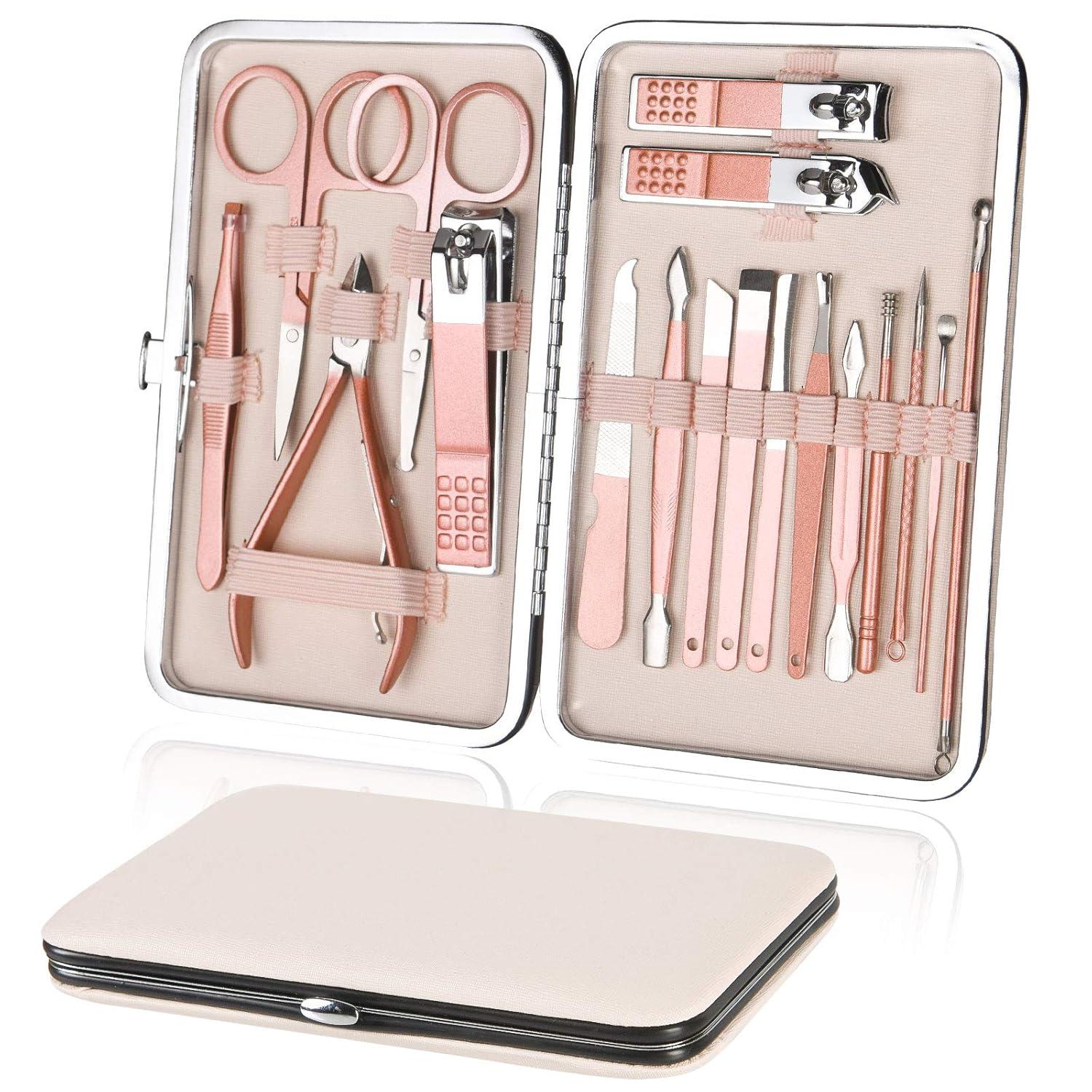 Professionelles 18-teiliges Maniküre Pediküre Set aus Edelstahl