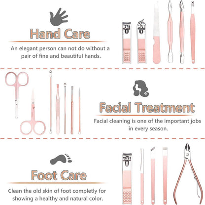 URAQT Nagelknipser-Set Maniküre Pediküre Edelstahl Roségold