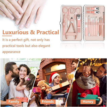 Professionelles Maniküre Pediküre Set Nagelknipser Edelstahl - Roségold