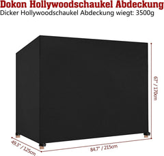 Hollywoodschaukel Abdeckung 3 Sitzer Wasserdicht Winterfest
