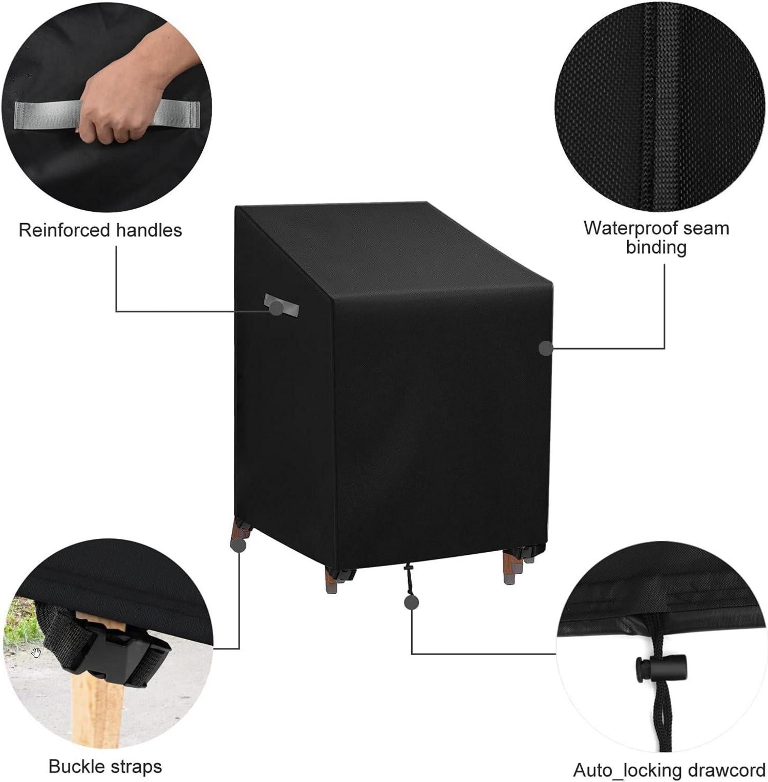 Gartenstühle Abdeckung wasserdicht und windfest Oxford 420D Schwarz