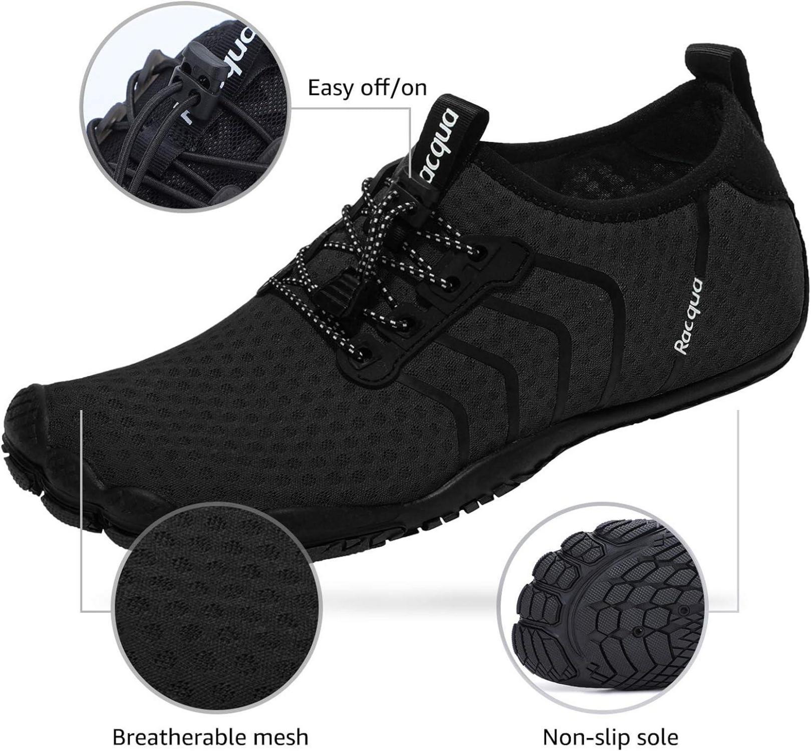 Barefoot Water Shoes Lightweight Mesh Drainage Holes Black