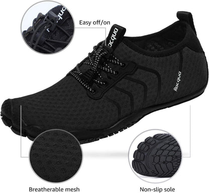Barefoot Water Shoes Lightweight Mesh Drainage Holes Black