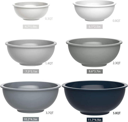 AIKKIL Rührschüssel Set 6-teilig mit Deckel, BPA-frei