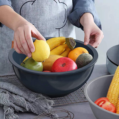 AIKKIL Rührschüssel Set 6-tlg. Plastik Salatschüssel mit Deckel Gabeln Löffel