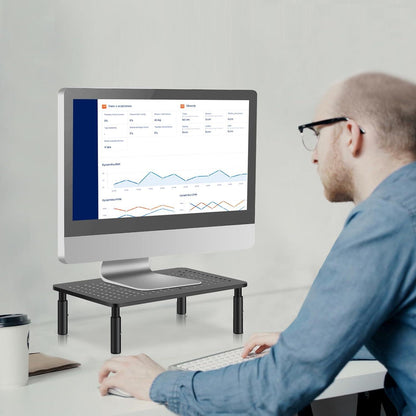Monitorständer Erhöhung Schreibtisch 3-stufig Schwarz Büro Organizer