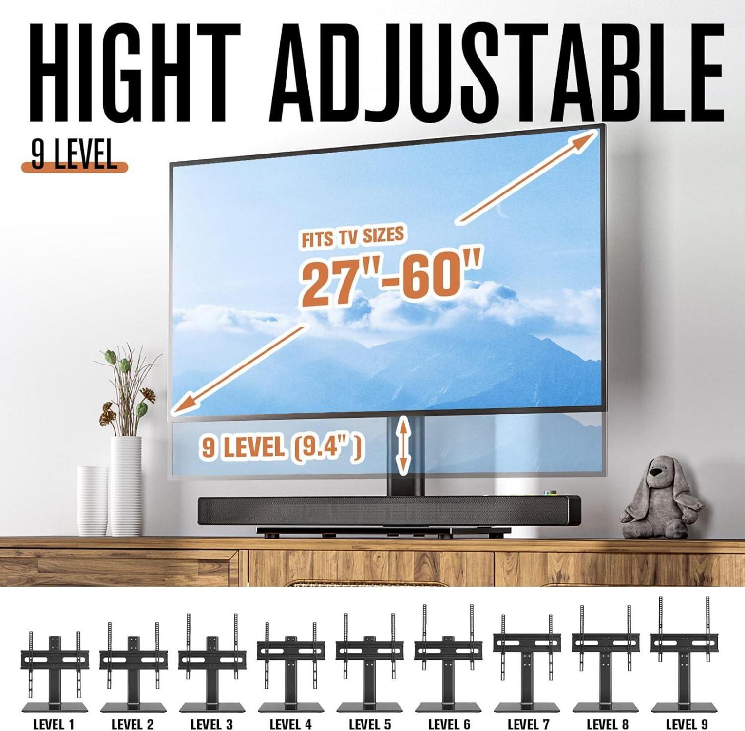 Universal TV-Ständer 27-60 Zoll verstellbar 9-Stufen-Höhe