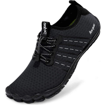 Aqua Schuhe Herren Damen Barfuß mit Drainage Schwarz