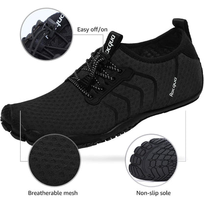 Aqua Schuhe Herren Damen Barfuß Wasserschuhe Schnelltrocknend Schwarz