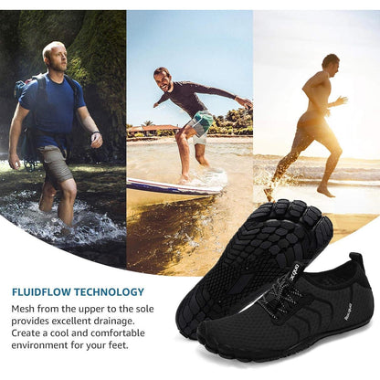 Aqua Schuhe Herren Damen Barfuß Wasserschuhe Schnelltrocknend Schwarz