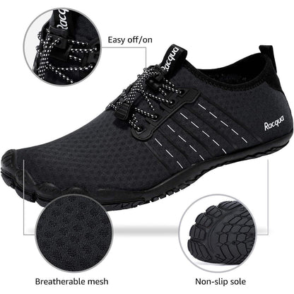 Aqua Schuhe Herren Damen Barfuß Wasserschuhe Schnelltrocknend Schwarz