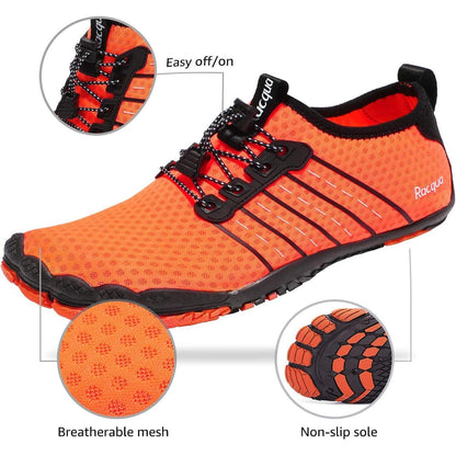 Aqua Schuhe Herren Damen Orange Barfuß-Gefühl Schnelltrocknend