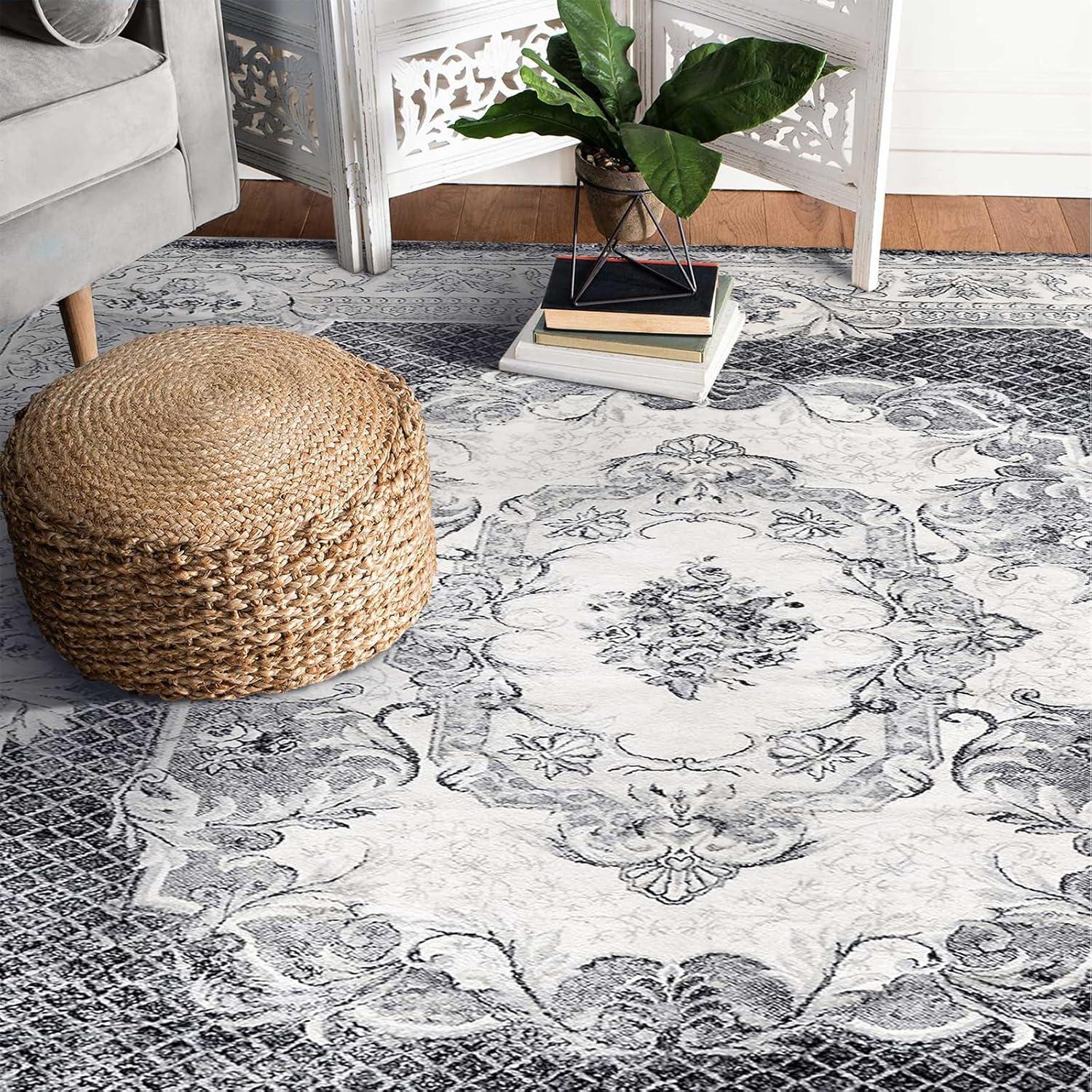 Kurzer weicher Teppich grau 120x160cm modernes Wohnzimmer