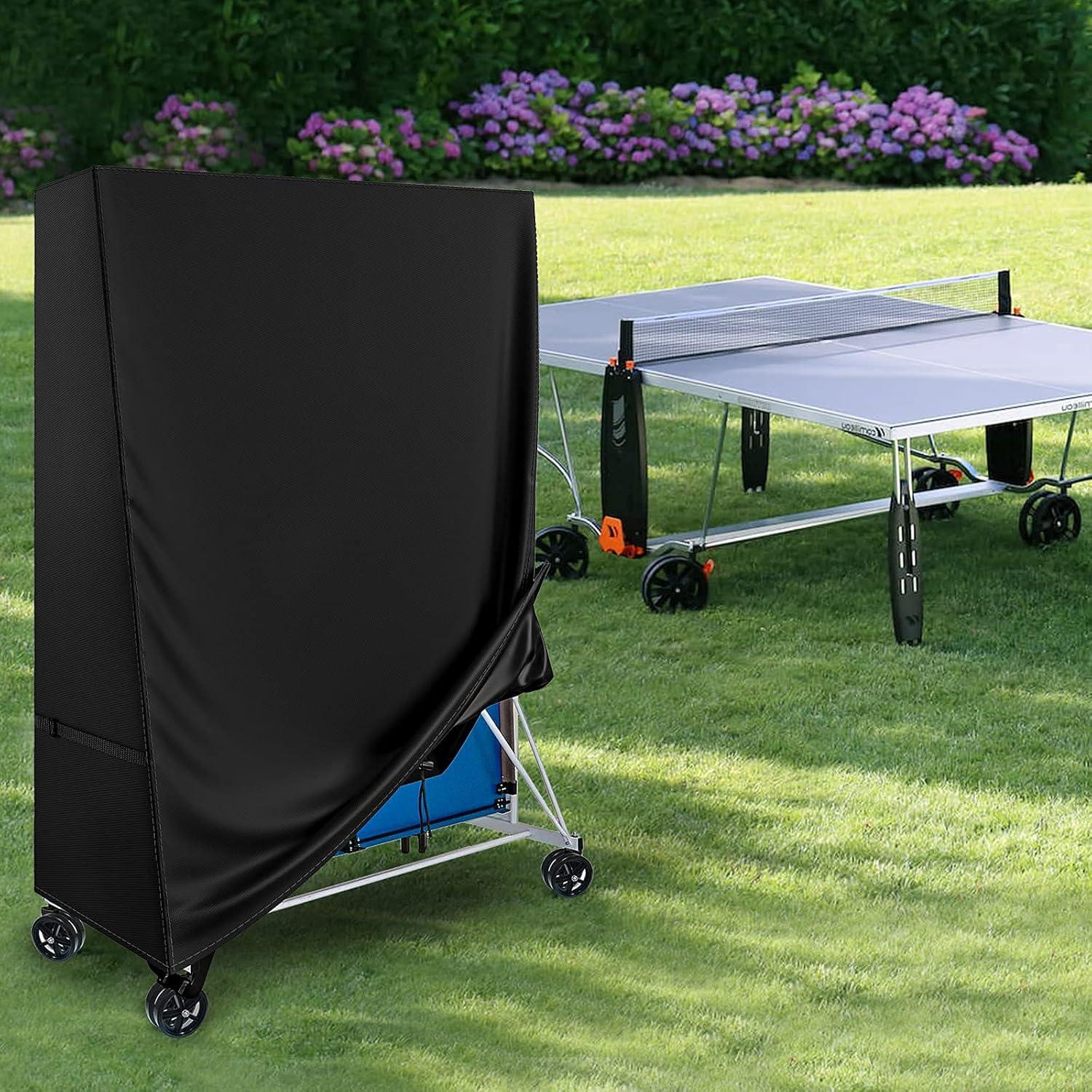 Wasserdichte Tischtennisplatte Abdeckung 165x70x185cm Oxford Schwarz