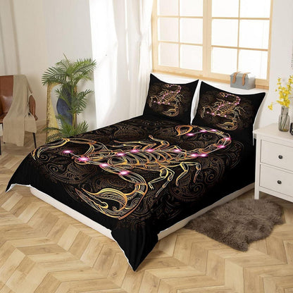 Golden Scorpion Bettwäsche-Set – Exotisch & Retro Schlafzimmer