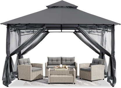 ABCCANOPY Pavillon 2.5x2.5m Wasserdicht Stabil Winterfest mit Netz