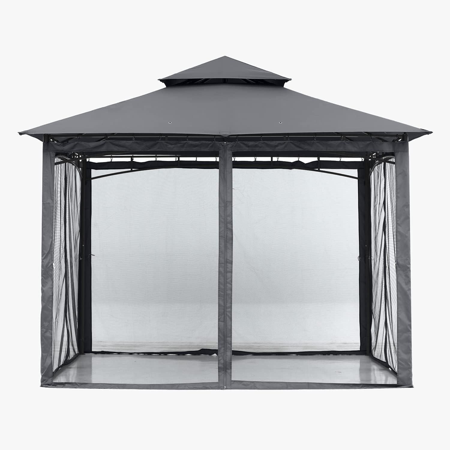 Pavillon 2.5x2.5m Wasserdicht Stabil Winterfest Gartenpavillon für