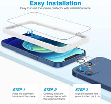 OMOTON iPhone 12 Schutzfolie Rahmen-Installationshilfe [3+2