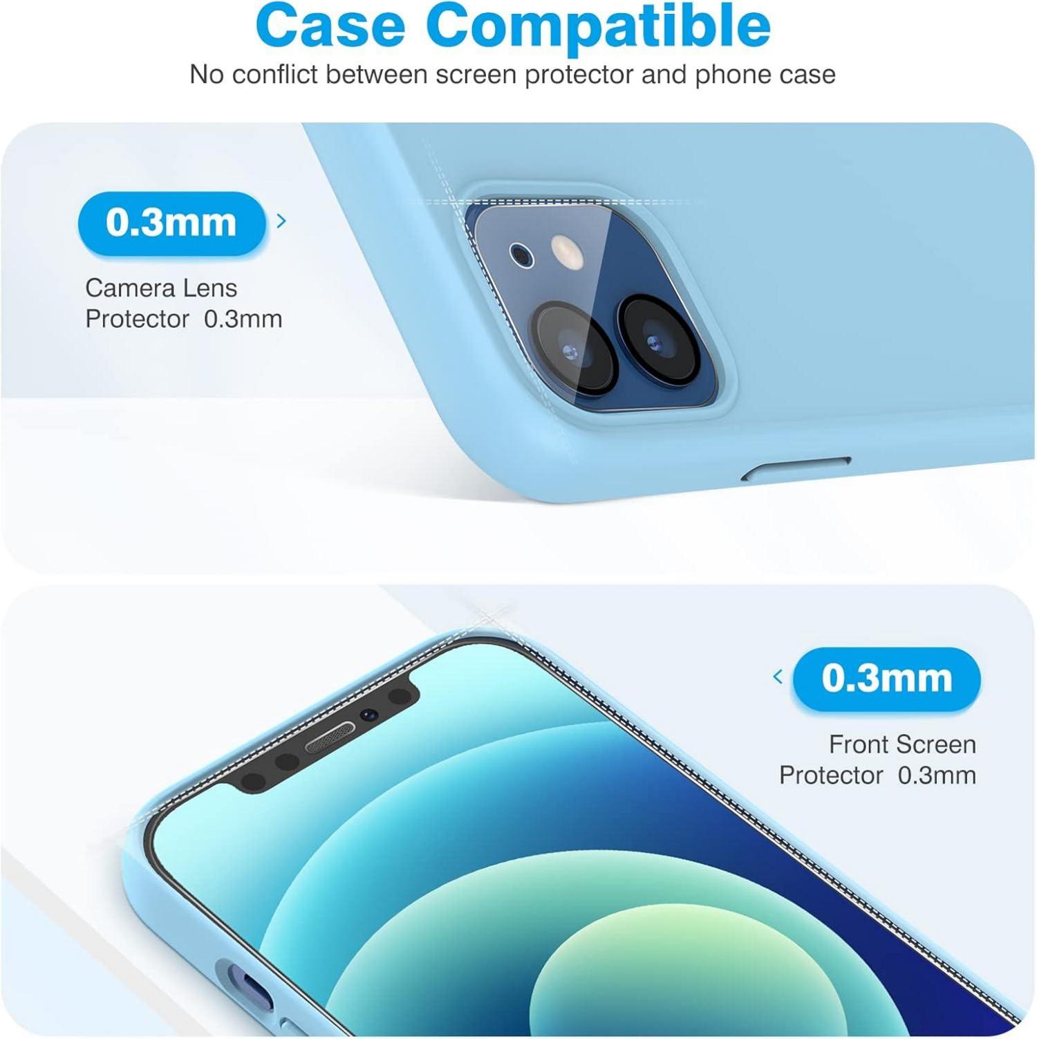 OMOTON Schutzfolie für iPhone 12 Kamera Glasfolie 9H Härte 6,1 Zoll
