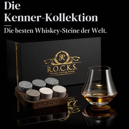Whisky Geschenkset mit Nosing Glas & Granitsteine