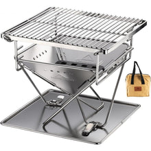 Mini Holzkohlegrill Edelstahl 24,5cm mit Tragetasche