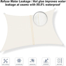 Wasserdichtes Sonnensegel 4x6m Creme mit 95% UV-Schutz