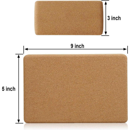 Yoga Block Kork 2er Set Naturkork Blöcke Pilates Übungen