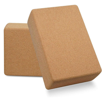 Yoga Block Kork 2er Set Naturkork Blöcke Pilates Übungen