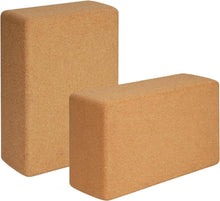 Yoga Block Kork 2er Set Naturkork für Pilates & Dehnübungen