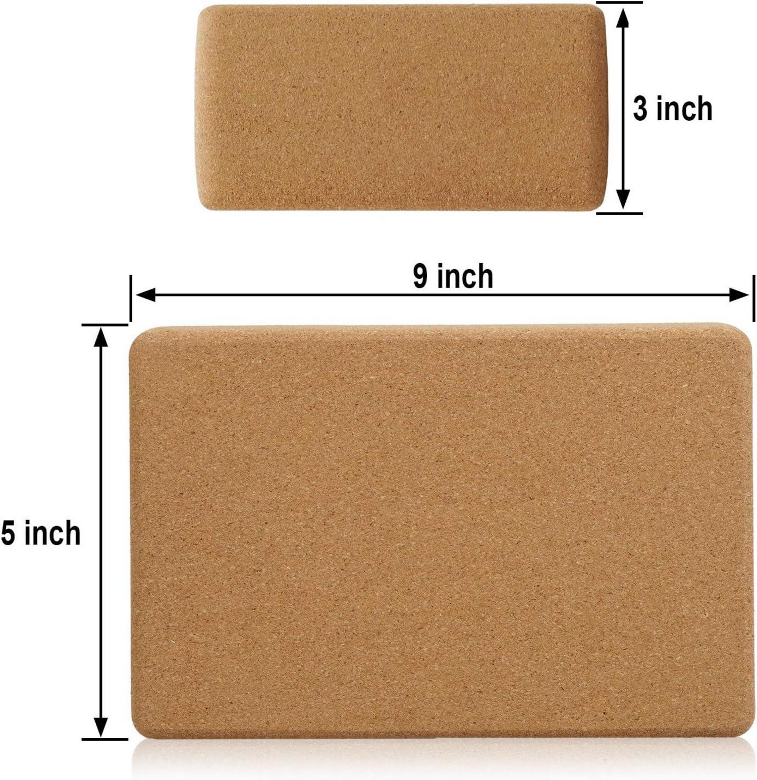 Yoga Block Kork 2er SET Naturkork Blöcke Pilates Dehnübungen