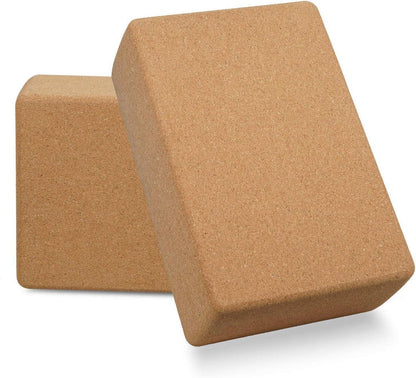 Yoga Block Kork 2er Set Naturkork Blöcke Pilates Training Dehnübungen