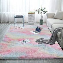 Modernes Flauschiger Teppich Regenbogen Batik 90x150cm