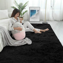 Hochfloriger Shaggy-Teppich Schwarz 60x90cm Flauschiger Area