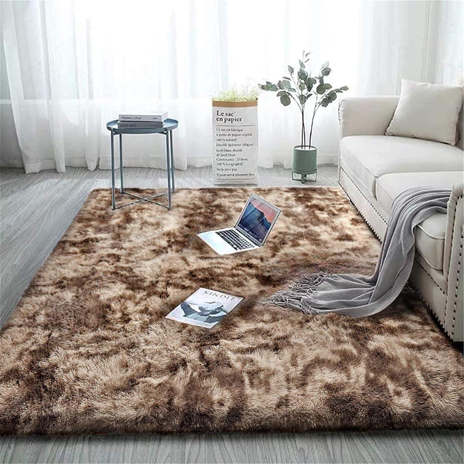 Flauschiger Shaggy Teppich Bunte Batik 150 x 240 cm