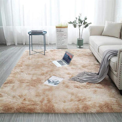Shaggy Teppich Flauschiger Bunter Batik Teppich 150x240 cm Waschbar