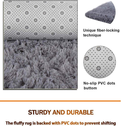 Soft Shaggy Schlafzimmer Teppich Bunt Khaki 150x240cm