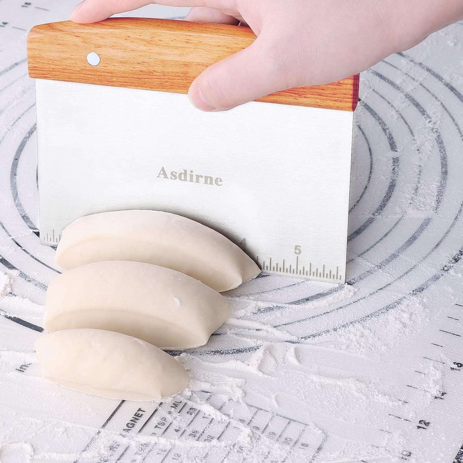 Teigschaber Edelstahl Holzgriff Lebensmittelqualität 15CM