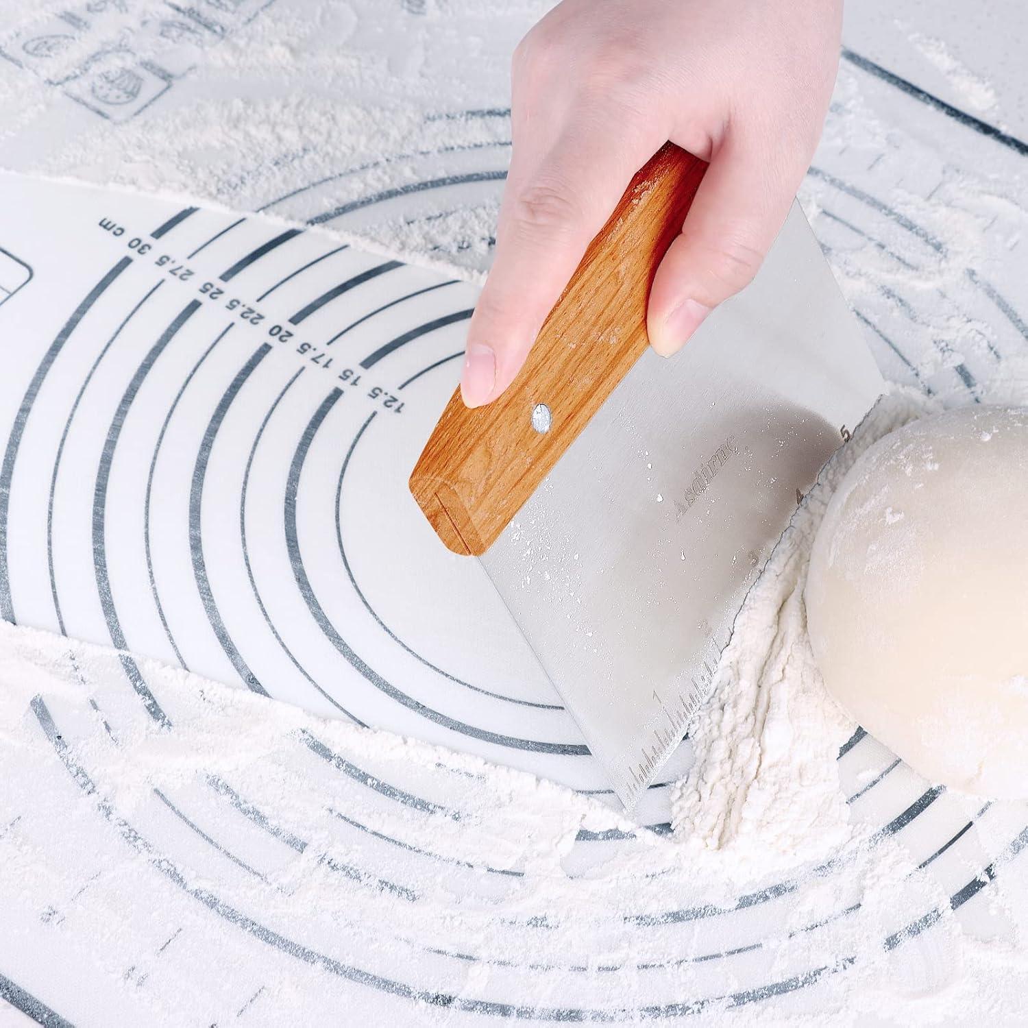 Teigschaber Edelstahl Holzgriff Lebensmittelqualität Gebäck 15CM