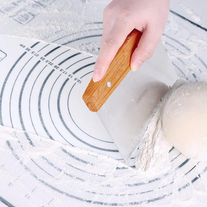 Teigschaber Edelstahl Holzgriff Lebensmittelqualität Gebäck 15CM