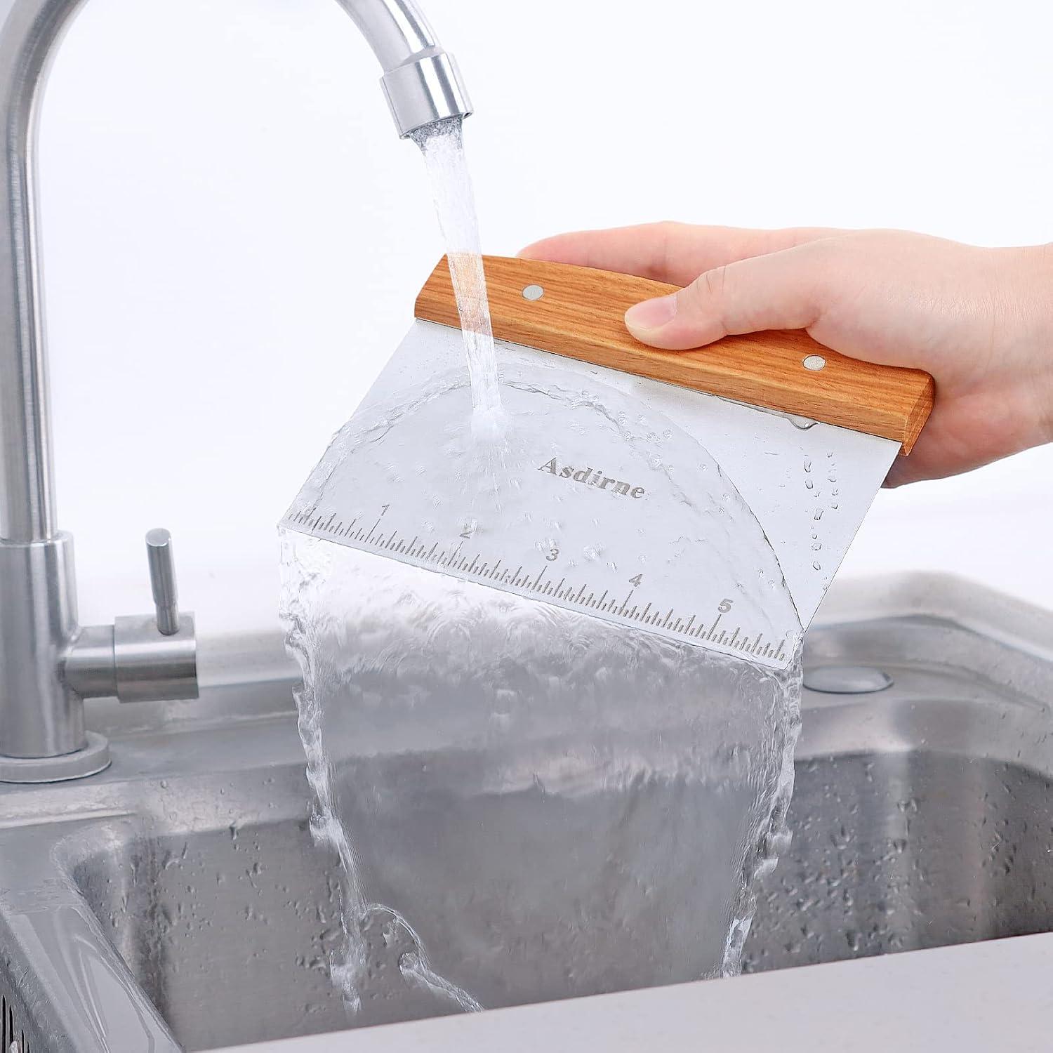 Teigschaber Edelstahl Holzgriff Lebensmittelqualität Gebäck 15CM