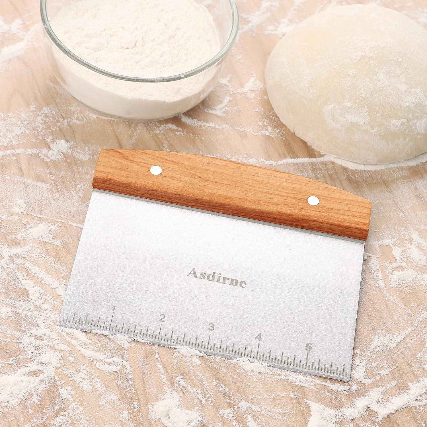 Teigschaber Edelstahl Holzgriff Lebensmittelqualität Gebäck 15CM