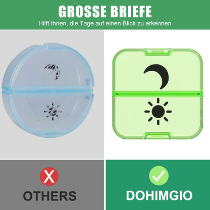 Tablettenbox 7 Tage 2 Fächer Schwarz XL Medikamentendosierer