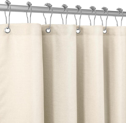 Leinen Duschvorhang Metallringe Anti Schimmel Textil Wasserdicht