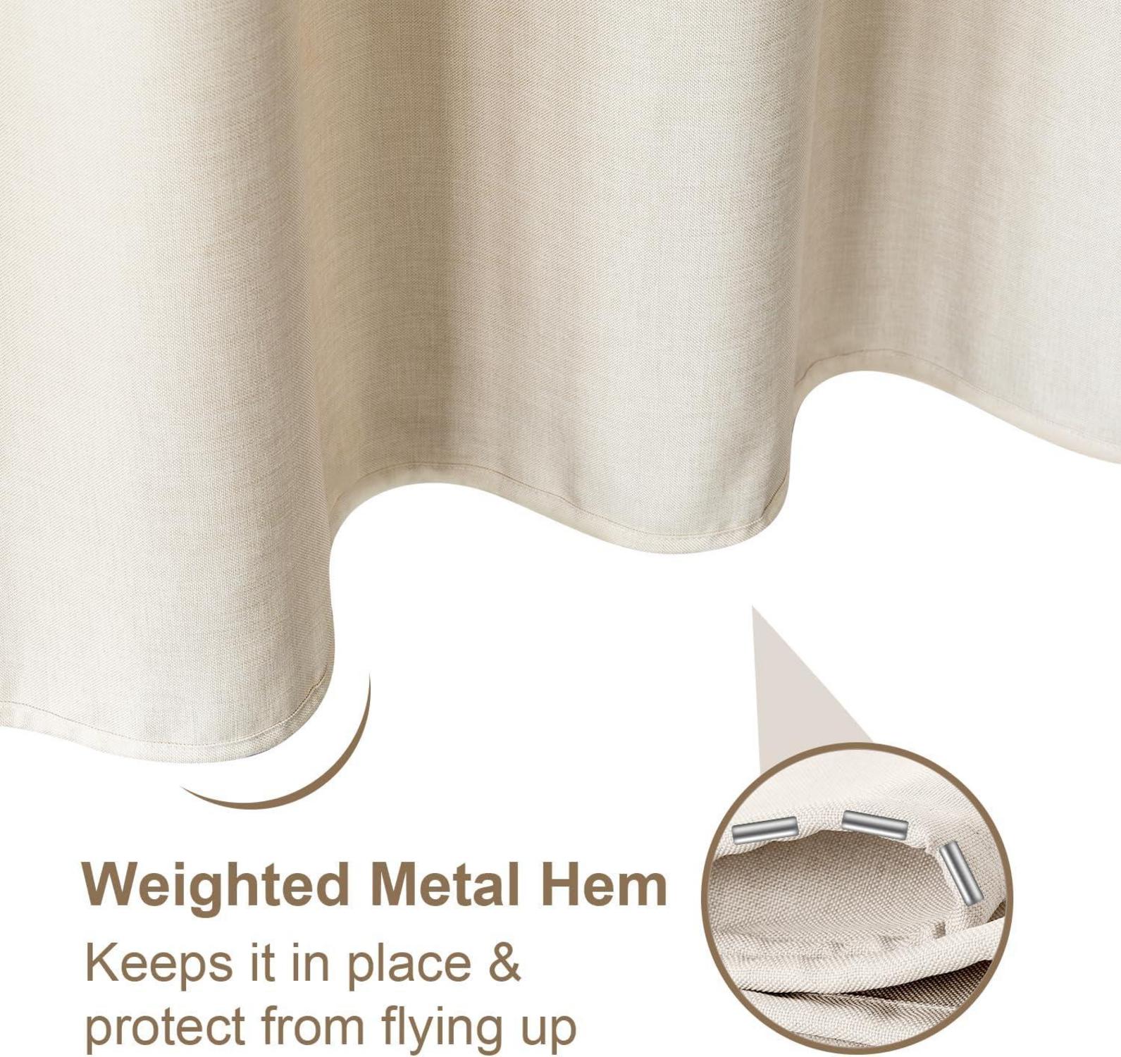 Duschvorhang Leinen Anti Schimmel wasserdicht 182x182cm Beige