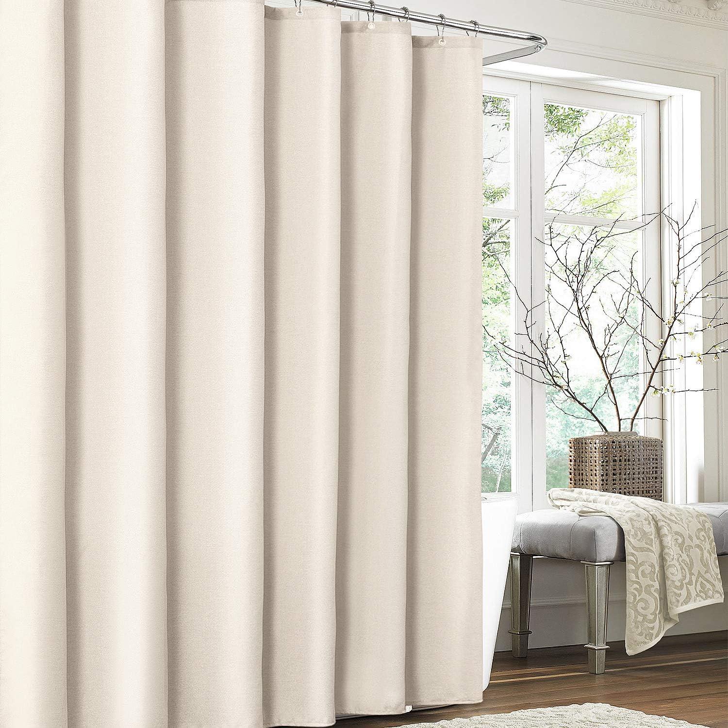 Duschvorhang Leinen Anti Schimmel wasserdicht 182x182cm Beige