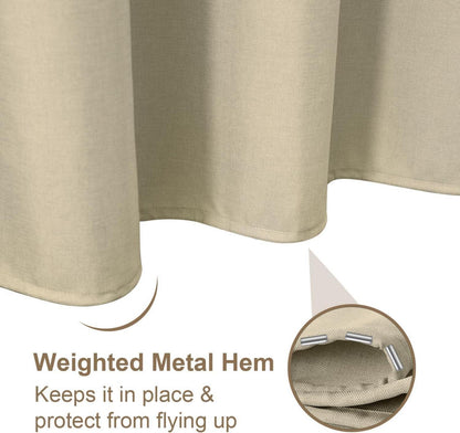 Duschvorhang Leinen Taupe 182x182cm Anti Schimmel Vorhang Set mit Metallhaken