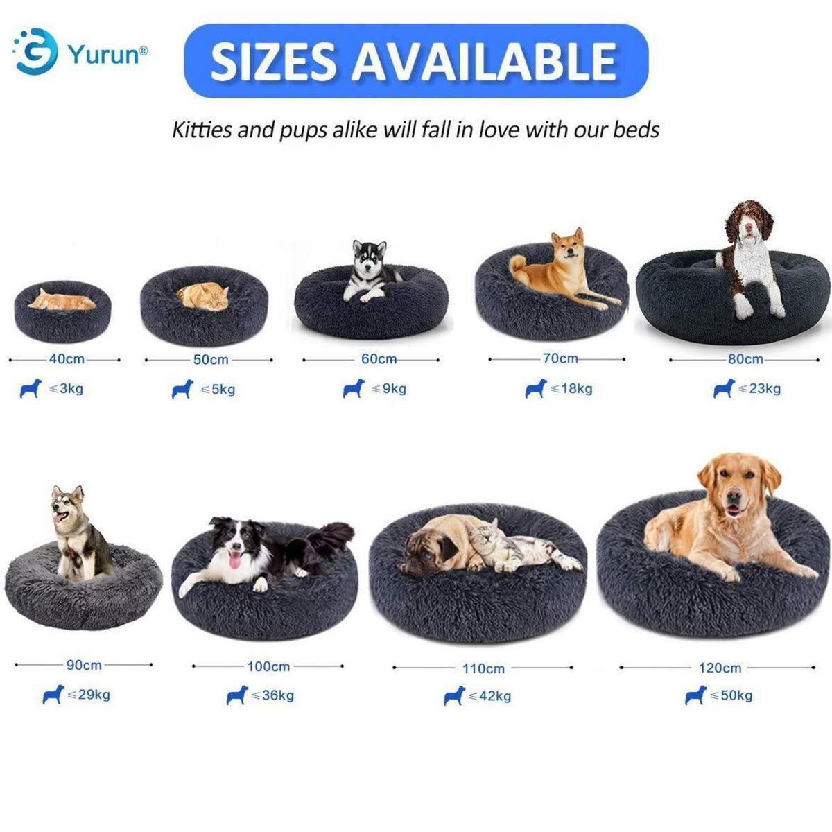 Rundes Hundebett Donut – Weiches Kissen für Hunde & Katzen