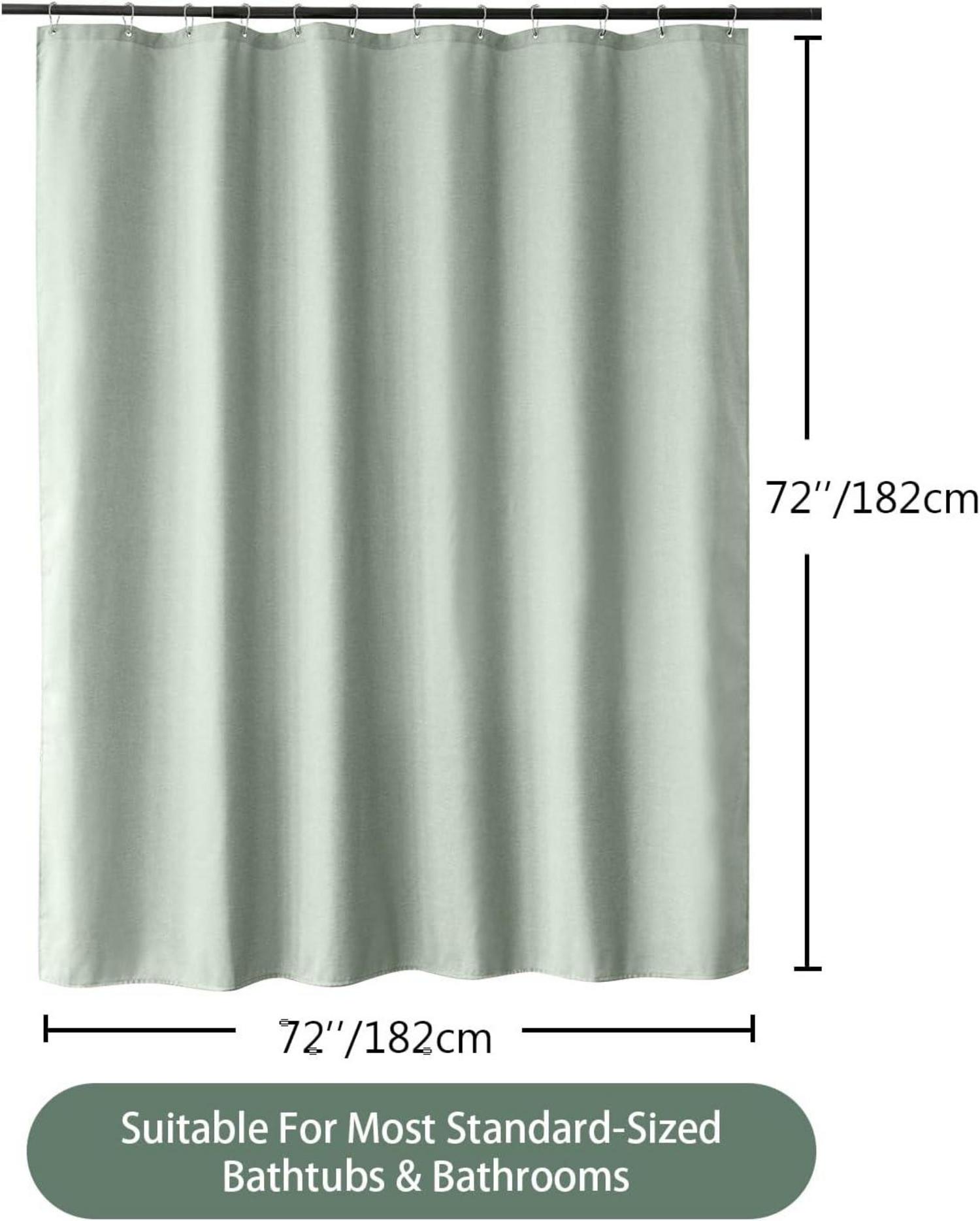 Duschvorhang Leinen Salbeigrün 182x182cm Anti-Schimmel wasserdicht