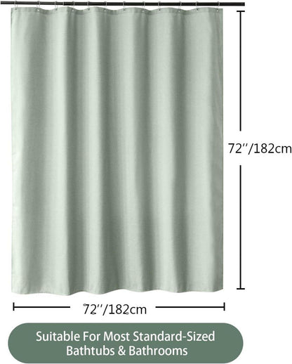 Duschvorhang Leinen Salbeigrün 182x182cm Anti-Schimmel wasserdicht